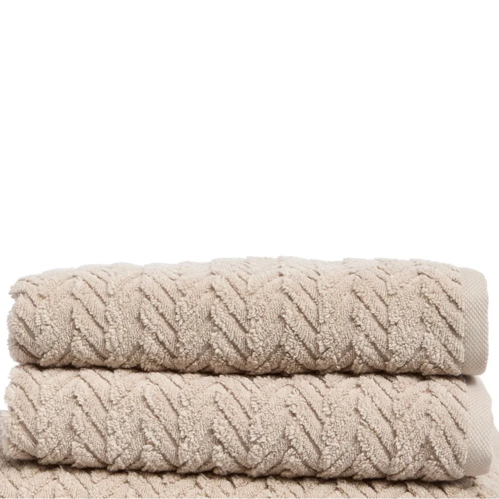 Matouk Beige Chevron Wash Cloths